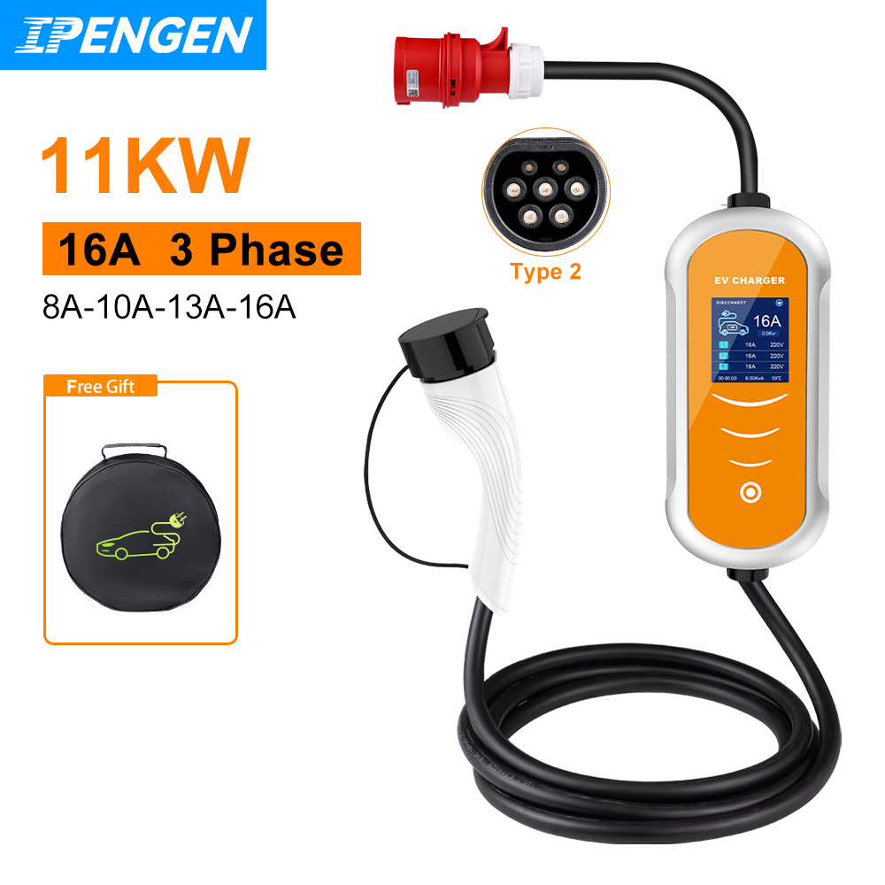 IPENGEN EV Charger 16A 11KW Ty - Type 2 Portable Ev Charger 11Kw Cee 评论和价格